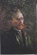 Self Portrait with Pipe, Vincent Van Gogh